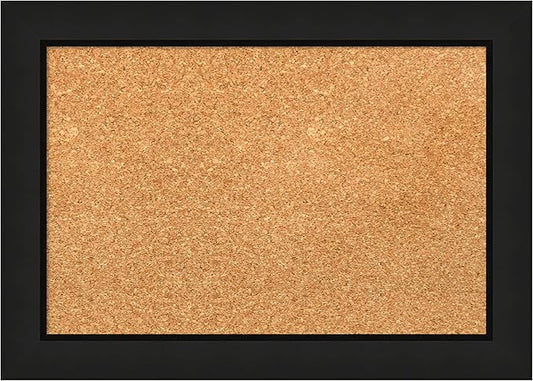 Amanti Art Natural Cork Board for Wall, 15x21 Vision Board with Black Wood Frame, Small Corkboard Office Decor for Home Organization, Casual Corkboard Pinboard to Display Items for Home Organization