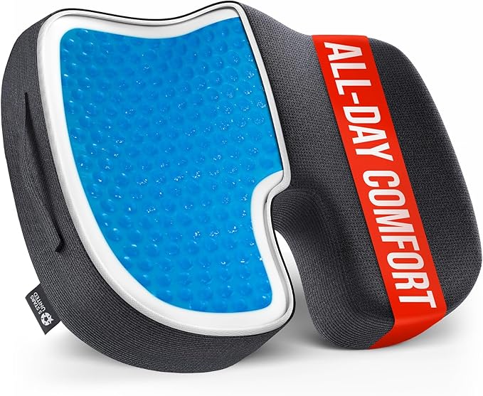 5 STARS UNITED Seat Cushion for Tailbone Pain Relief – Memory Foam Lifting Pillow for Coccyx, Hemorrhoid, Sciatica & Post-Surgery Recovery – Wheelchair, Car, Desk, Gaming & Office Chairs, Arctic Black