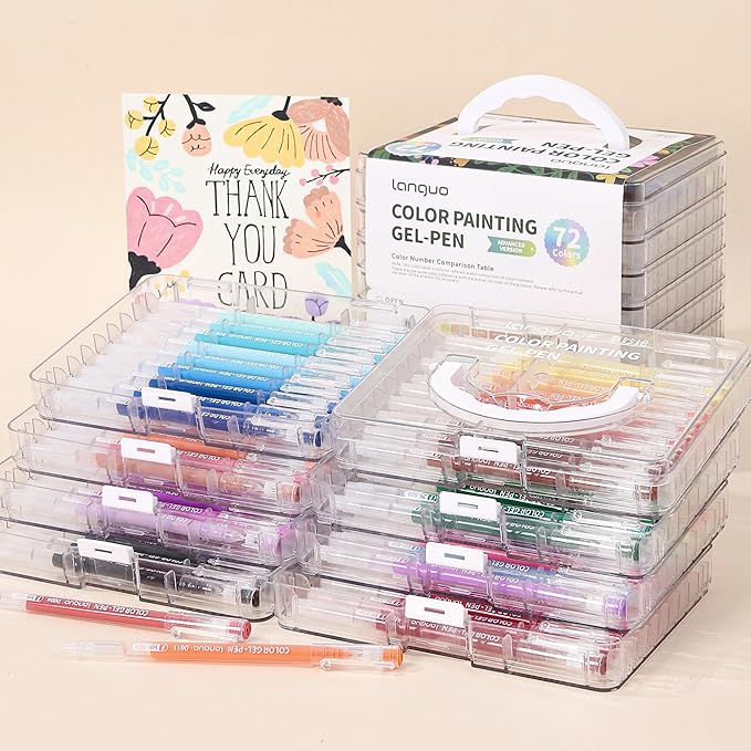 Gel Pens for Adult Coloring Books, 72 Colors Set Gel Colored Pens Marker, Perfect Gel Pens for Adult Drawing Doodling Journaling, Art Supplies and DIY Crafts