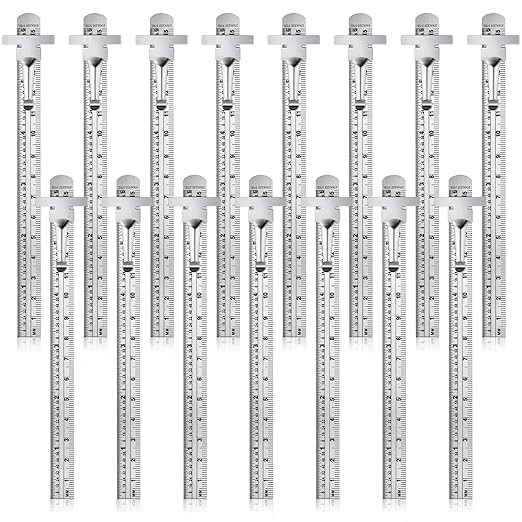 6 Inch 15 cm Pocket Ruler Flexible Precision Stainless Steel Ruler with Detachable Clips Stainless Steel Pocket Clip Scale Gauge Metric British System(30 Pieces)