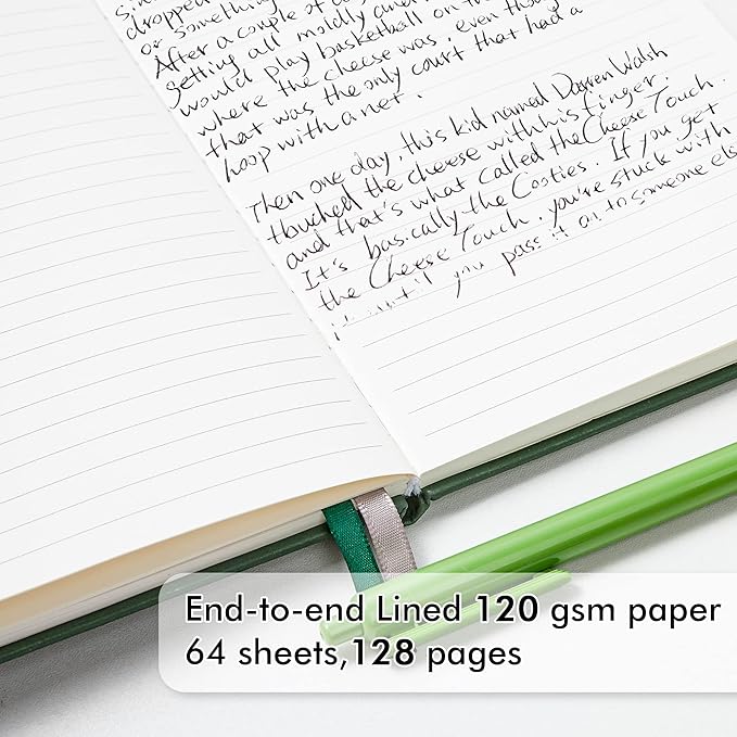 feela Hardcover Notebook For Work, Classic Ruled Lined Journal Set School Business Supplies, with 3 Black Pens, 120 GSM, 5.1”x8.3”, 3 Pack, A5, Vintage Colors