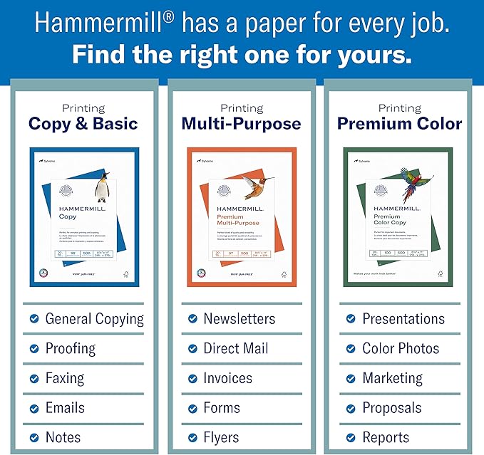 Hammermill Printer Paper, Great White 30% Recycled Paper, 11 x 17-5 Ream (2,500 Sheets) - 92 Bright, Made in the USA, 086750C