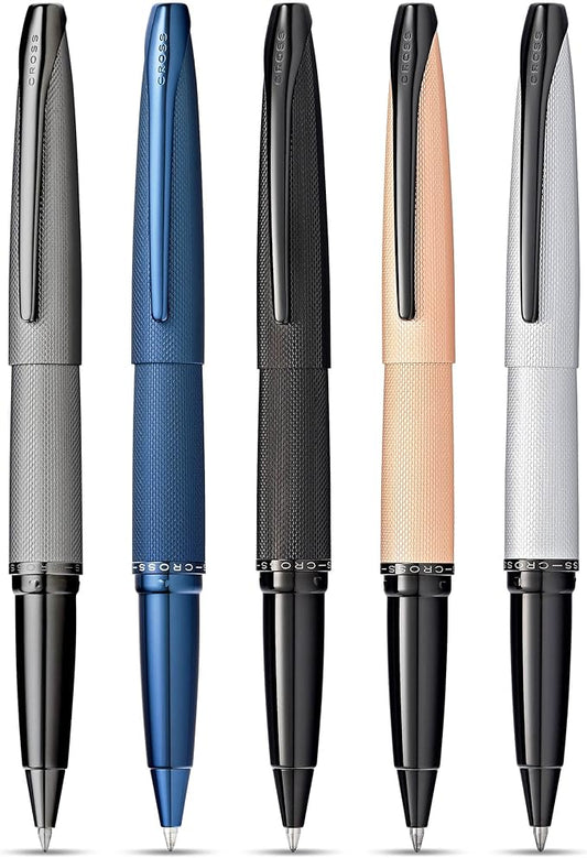 Cross ATX Refillable Rollerball Pen Presented in a Luxury Gift Box - Medium Point, Black Ink, Sandblasted Black