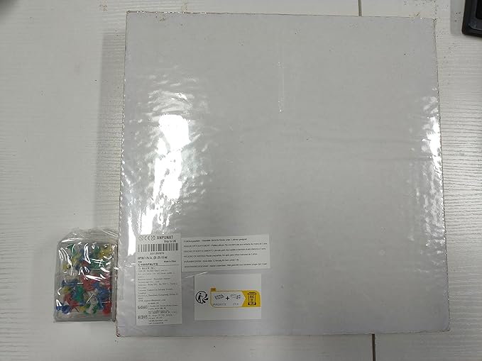 6 Pac Self-Adhesive Square Cork Boards for Wall with 100 Push Pins for Bulletin Boards Cork Wall Home School Office Decorative（12"x12"x1/4" ）