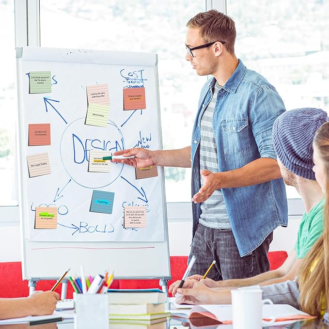 (18 Pack) Lined Sticky Notes 3x3 in Post, Vintage Colors, Sticky Pads, Strong Adhesive, Recyclable, Self-Stick Pads, Easy to Post for Home, Office, Notebook