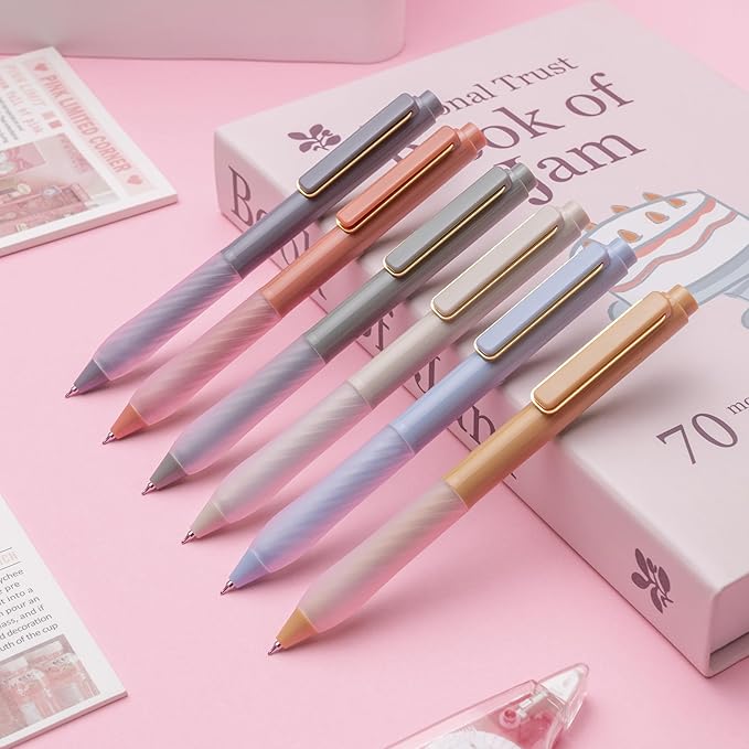 Gel Pens 0.5mm Point Pen Black Ink Smooth Writing Retractable Pen for Office,School Supplies,12-Count (Gold clip)