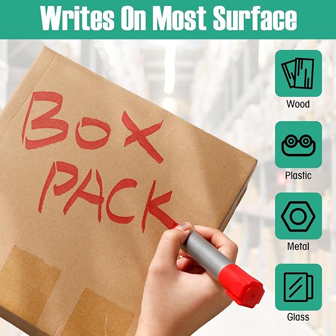 Fuutreo 16 Pcs Jumbo Size Permanent Markers Bulk Large Chisel Tip Permanent Markers Thick Waterproof Jumbo Pens Set Huge Poster Supplies(Multicolor)