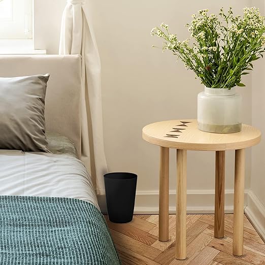 HOLDN’ STORAGE Small Trash Can - Set of 2 Open Top Waste Bin of 1.58 Gallon, Compact Waste Can Perfect for Bathroom, Kitchen, Office, Dorm - Durable Garbage Can - Glossy Black