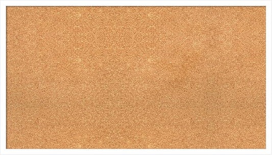 Amanti Art Natural Cork Board for Wall, 21x37 Vision Board with White Frame, Large Corkboard Office Decor for Home Organization, Modern Corkboard Pinboard to Display Items for Home Organization in