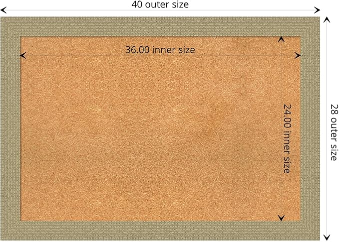 Amanti Art Natural Cork Board for Wall, 28x40 Vision Board with Gold Frame, Large Corkboard Office Decor for Home Organization, Casual Corkboard Pinboard to display items for home organization