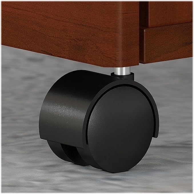 Bush Business Furniture 3 Drawer Mobile File Cabinet - Assembled, Rolling Document Storage for Home or Professional Office, Studio C Collection, Hansen Cherry