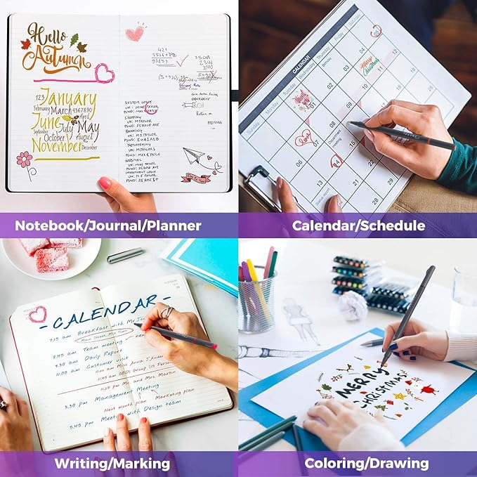 iBayam Journal Pens Fine Point Markers Fine Tip Drawing Pen Porous Fineliner Pens for Journaling Writing Note Taking Calendar Coloring Art Office School Supplies, Blue Ink,18-Pack (Blue)