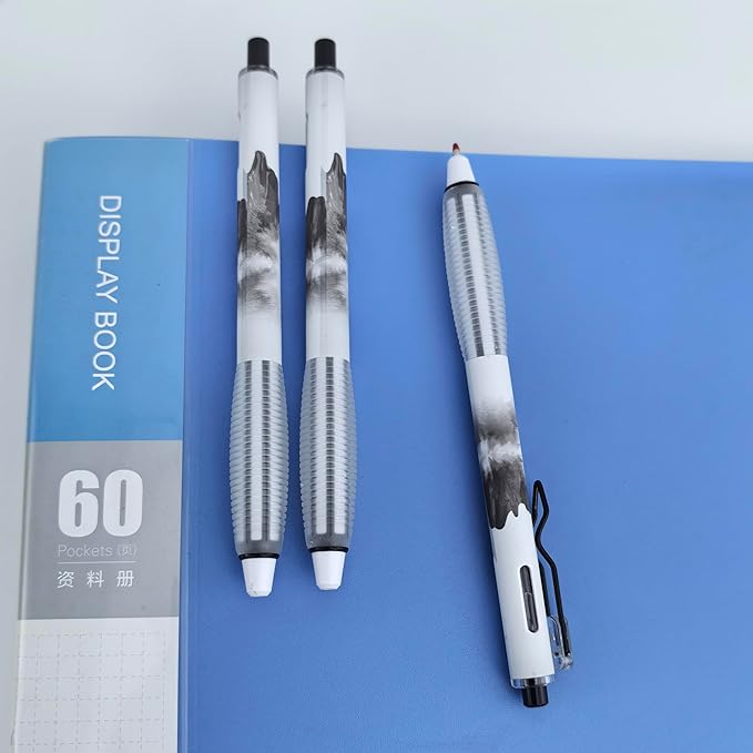 Fengtaiyuan GRB05P6 Silent Press Neutral Pen - Black Ink, 0.5mm Bullet Head, Smooth Writing, 6 Count (Black05P6)