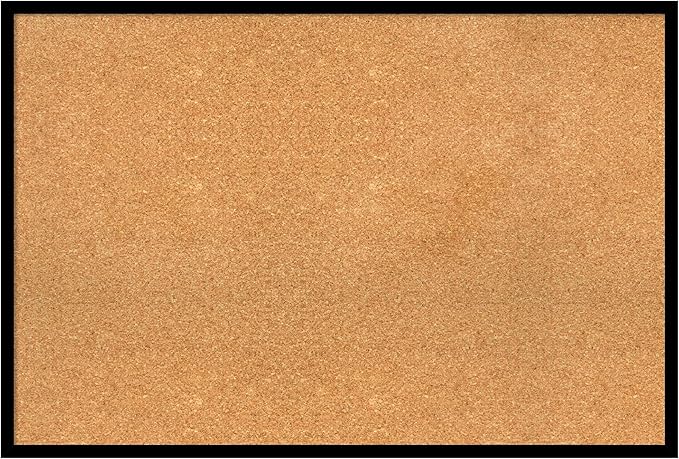 Amanti Art Natural Cork Board for Wall, 25x37 Vision Board with Black Wood Frame, Large Corkboard Office Decor for Home Organization, Modern Contemporary Corkboard Pinboard to display items for home