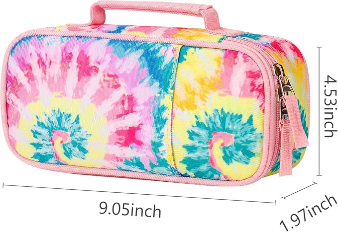 Choco Mocha Tie Dye Pencil Case for Girls, Soft Pencil Case Kids Pencils Pouch for Kindergarten Girls,Colorful