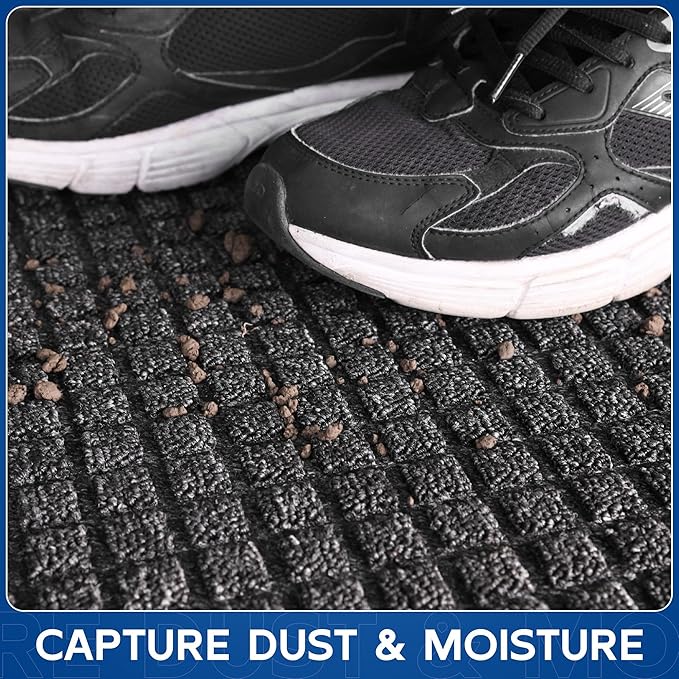 Durable Front Door Mat, 72" x 24" Heavy Duty Indoor Outdoor Doormat for Entryway, Non-Slip Rubber Backing, Stain and Fade Resistant Commercial Floor Mat for Home Office Entry