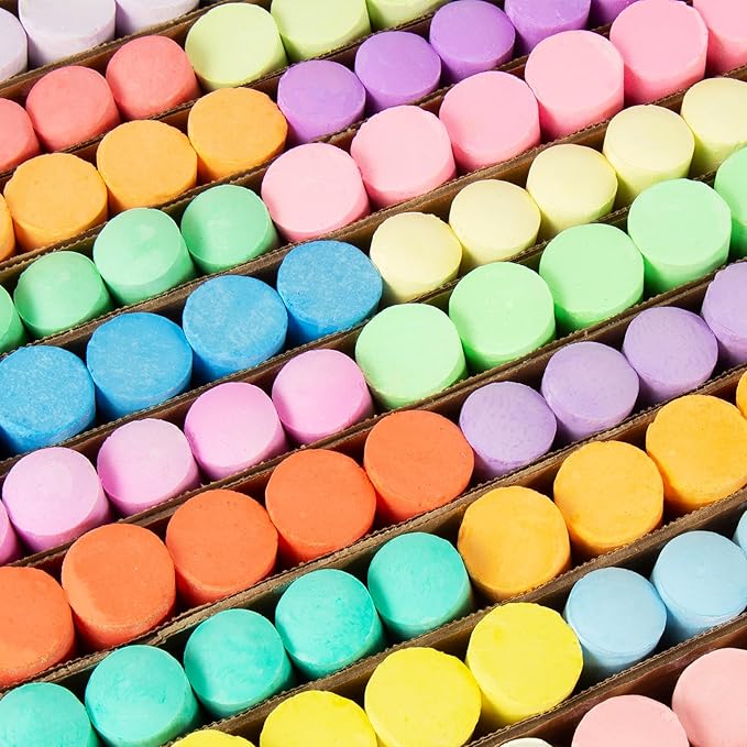 180PCS Sidewalk Chalks Set in 20 Colors, Non-Toxic, Washable Jumbo Outdoor Chalk for Kids, Pavement Chalk