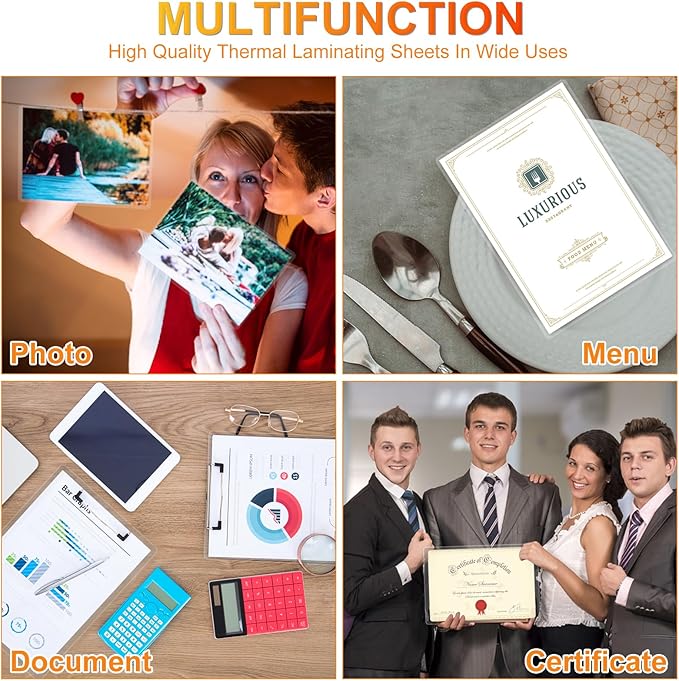 CAREGY Thermal Laminating Pouches, 300 Pack Laminating Sheets, 3 Mil, 9 x 11.5 Inches Lamination Sheet Paper for Laminator, Clear, Letter Size, Office and School Supplies