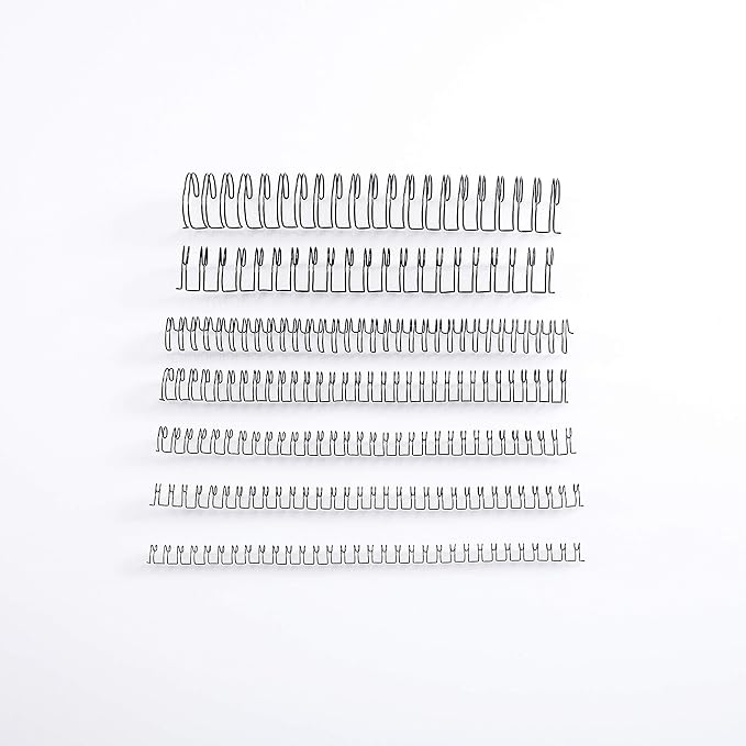 BNC Double Loop Wire Binding Rings Letter Size 3:1 Loops 32 Holes Black Color Pack of 100 (5/16 Inches)