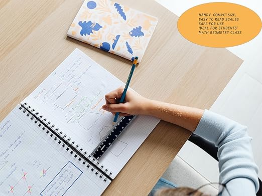 6 Inch Metal Ruler Set - Dual Scale Metric & Imperial,150 mm Straight Edge Rule, Laser Engraved, Edge-to-Edge Measuring for School, Geometry, Crafting & Gifts (2-Pack)