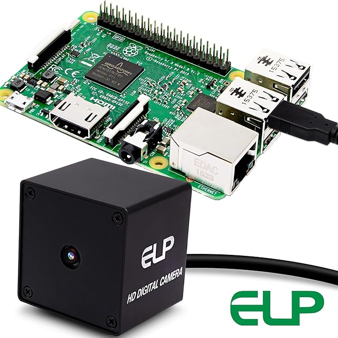 ELP 16MP Autofocus USB Camera with Metal Case - Mini UVC USB2.0 4K Webcam with 68 No Distortion Lens IMX298 Sensor for PC & Home Surveillance