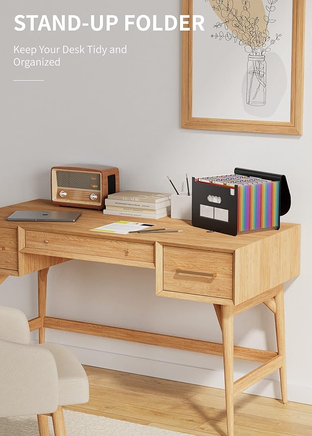 ABC life 26 Pockets Accordian File Organizer Keeper/Expanding Filling Box Letter A4 Size/Expandable File Folder/Plastic Accordion Document Paper Bill Receipt Organizer with A-Z Alphabetical Tabs