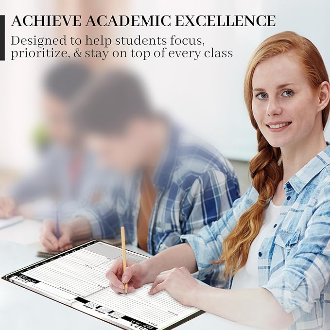 Ensight 2025-2026 HARDCOVER Leather Planner Weekly & Monthly - 8.5x11 Inches - Academic Planner Business Personal or Student - Pen Holder, Thick Paper, July 2025 - June 2026 (Black)