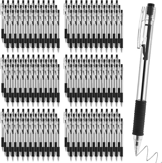200 Pack Black Gel Ink Pens Bulk, 1.0mm Retractable Click Point Ballpoint Pens Smooth Writing with Comfortable Grip for Back to School Office Classroom Business Home Work Supplies