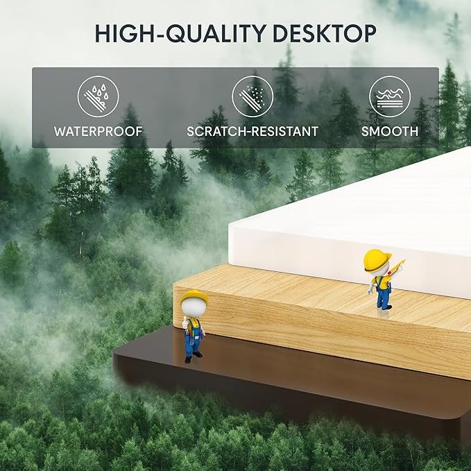 FLEXISPOT Standing Desk Electric Height Adjustable Desk with 40 x 24 Inch Splice Board, Home Office Computer Workstation, Maple Top + White Frame