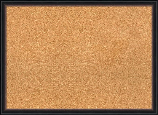 Amanti Art Natural Cork Board for Wall, 22x30 Vision Board with Black Wood Frame, Medium Corkboard Office Decor for Home Organization, Casual Corkboard Pinboard to display items for home organization