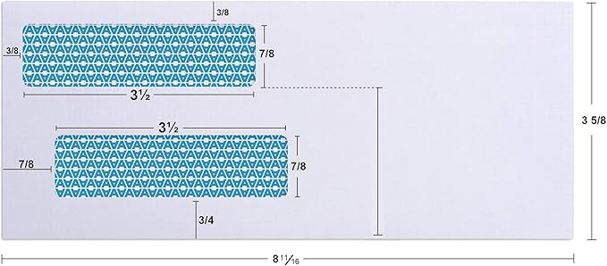Aimoh 500#8 Double Window Gummed Security Envelopes - for Business Checks, QuickBooks & Quicken Checks, Size 3 5/8 x 8 11/16 Inches - Checks Fit Perfectly - Not for Invoices, 500 Count (30181)