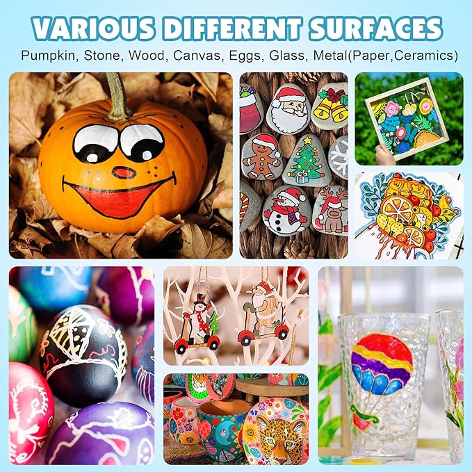 FUMILE 36 Colors Acrylic Paint Markers Dual Tip(Fine and Brush Tip), Acrylic Paint Pens paint Marker for Wood, Rock, Plastic, Glass, Ceramic, Canvas.Acrylic Markers Set for DIY Crafts and Art.