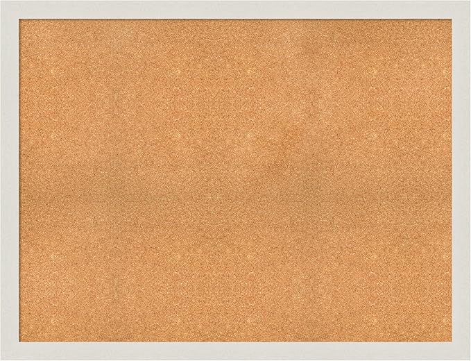 Amanti Art Natural Cork Board for Wall, 39x51 Vision Board with White Frame, Oversize Corkboard Office Decor for Home Organization, Country Rustic Corkboard Pinboard to Display Items for Home