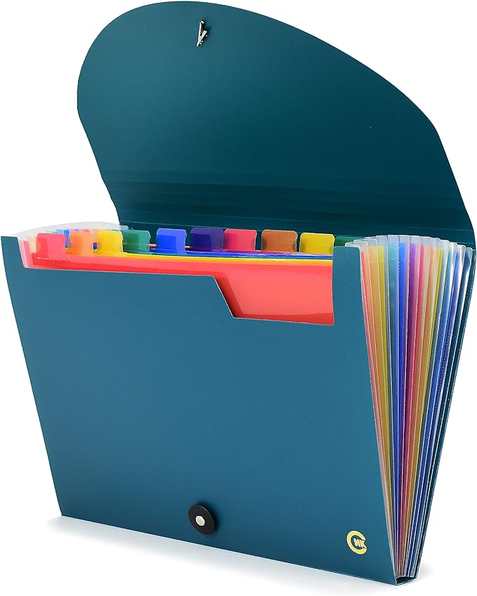 CNK File Folders Organizer with 13 Pockets Accordion Expanding Folder For Documents Receipt Document Paper Pocket Filing Products Accordian Important expandable holder files alphabetical Labels Letter