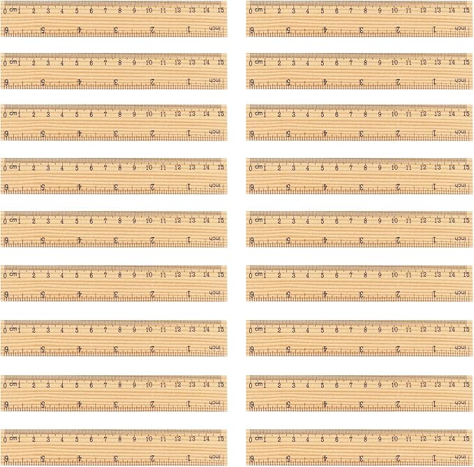 288 Packs Wooden Rulers, 6 Inch Double Sided Wood School Ruler for Home, Student, Office Use, 2 Scale,by, GNIEMCKIN.