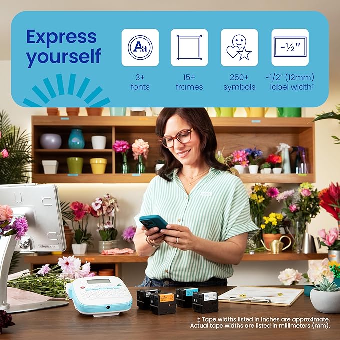 Brother P-Touch PT-N25BTV3 Personal Connected Label Maker, Bluetooth, Design&Print2 app, Portable, Handheld, 3 Sample Label Tapes Included, Prints with P-Touch Btag½â€ (12mm) Wide Tapes