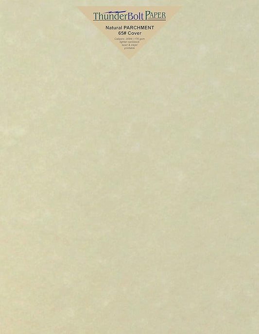 75 Natural Parchment 65lb Cover Paper Sheets 7" X 10" (7X10 Inches) Double 5X7 Card Size - Folds to 5X7 - Printable Old Parchment Semblance Through The Processing of The Pulp