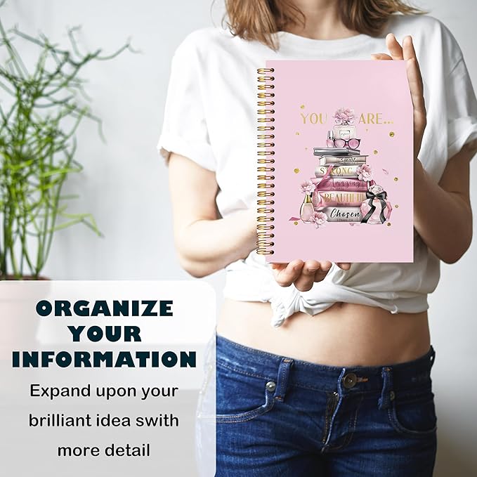 BearCake Pink Notebook for Women,Journaling Notebooks for Women,Womens Book Notebooks,Gifts for Women,Preppy Journal,Be Who You Are Not Who The World Wants You To Be Notebook,Spiral Notebook 5.5x8.3