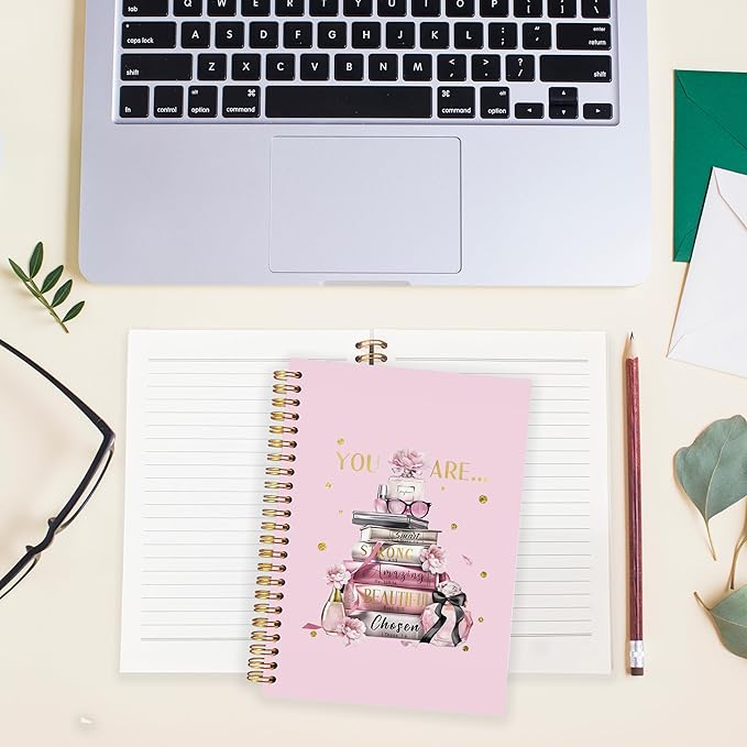 BearCake Pink Notebook for Women,Journaling Notebooks for Women,Womens Book Notebooks,Gifts for Women,Preppy Journal,Be Who You Are Not Who The World Wants You To Be Notebook,Spiral Notebook 5.5x8.3