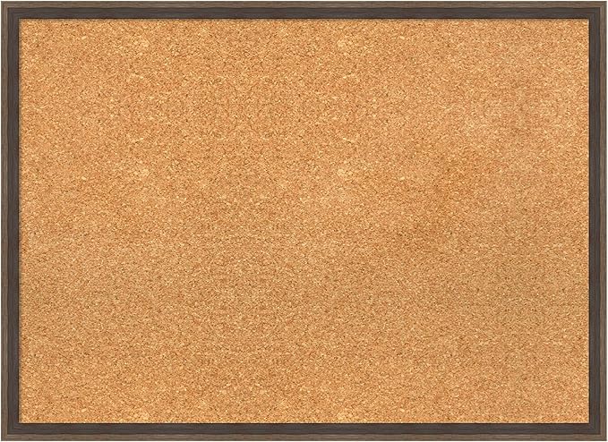Amanti Art Natural Cork Board for Wall, 21x29 Vision Board with Brown Wood Frame, Medium Corkboard Office Decor for Home Organization, Modern Contemporary Corkboard Pinboard to display items for home