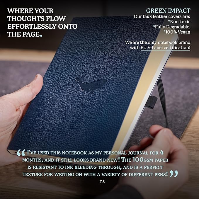 Dingbats* Wildlife Lined Writing Journal Notebook A5 - Vegan Leather Softcover - Ideal for Work, Travel - Pocket, Elastic Closure, & Bookmark