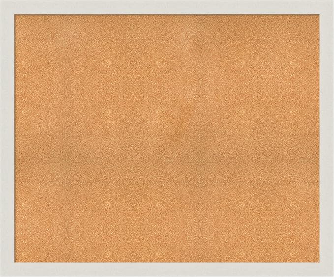 Amanti Art Natural Cork Board for Wall, 39x47 Vision Board with White Frame, Oversize Corkboard Office Decor for Home Organization, Country Rustic Corkboard Pinboard to Display Items for Home