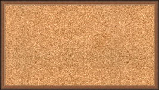 Amanti Art Natural Cork Board for Wall, 26x46 Vision Board with Bronze Frame, Oversize Corkboard Office Decor for Home Organization, Modern Corkboard Pinboard to Display Items for Home Organization