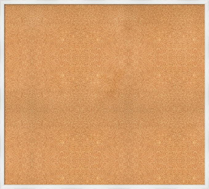 Amanti Art Natural Cork Board for Wall, 37x41 Vision Board with White Frame, Oversize Corkboard Office Decor for Home Organization, Country Rustic Corkboard Pinboard to Display Items for Home
