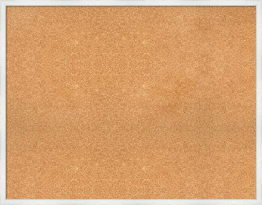 Amanti Art Natural Cork Board for Wall, 29x37 Vision Board with White Frame, Large Corkboard Office Decor for Home Organization, Country Rustic Corkboard Pinboard to Display Items for Home