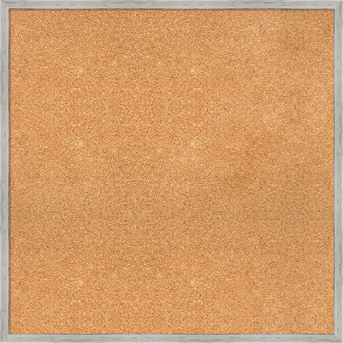 Amanti Art Natural Cork Board for Wall, 29x29 Vision Board with White Frame, Large Corkboard Office Decor for Home Organization, Cottage Corkboard Pinboard to Display Items for Home Organization in
