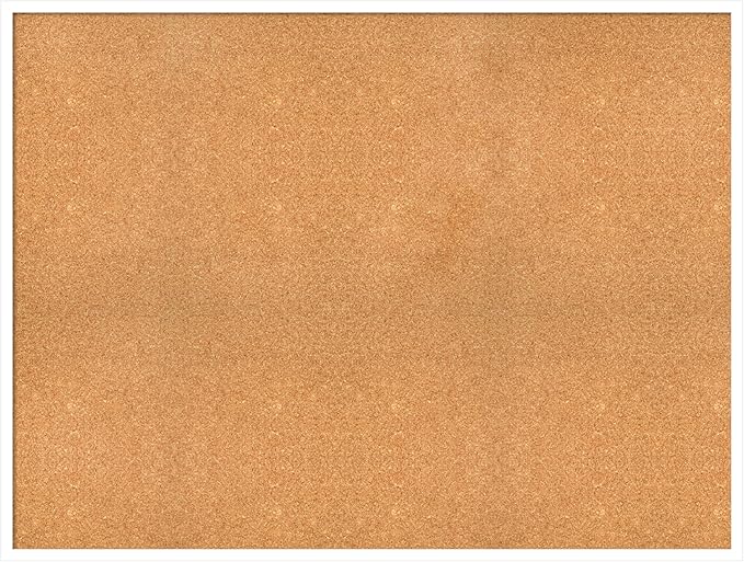 Amanti Art Natural Cork Board for Wall, 37x49 Vision Board with White Frame, Oversize Corkboard Office Decor for Home Organization, Modern Corkboard Pinboard to Display Items for Home Organization in