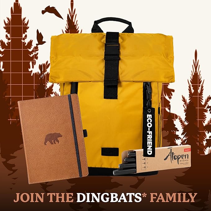 Dingbats* Wildlife Lined Writing Journal Notebook A5 - Vegan Leather Hardcover - Ideal for Work, Travel - Pocket, Elastic Closure, & Bookmark