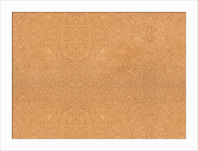 Amanti Art Natural Cork Board for Wall, 25x33 Vision Board with White Frame, Large Corkboard Office Decor for Home Organization, Casual Corkboard Pinboard to Display Items for Home Organization in