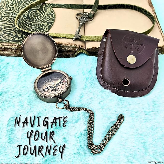 Brass Directional Engraved Compass, Baptism Gifts for Boys Girls, First Communion, Christian Gifts for Men, First Confirmation Gifts for Boys, Inspirational